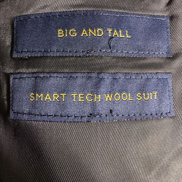 STAFFORD BIG and TALL Mens Blazer Sport Coat Two Button Jacket 56S Gray WOOL - Picture 4 of 5